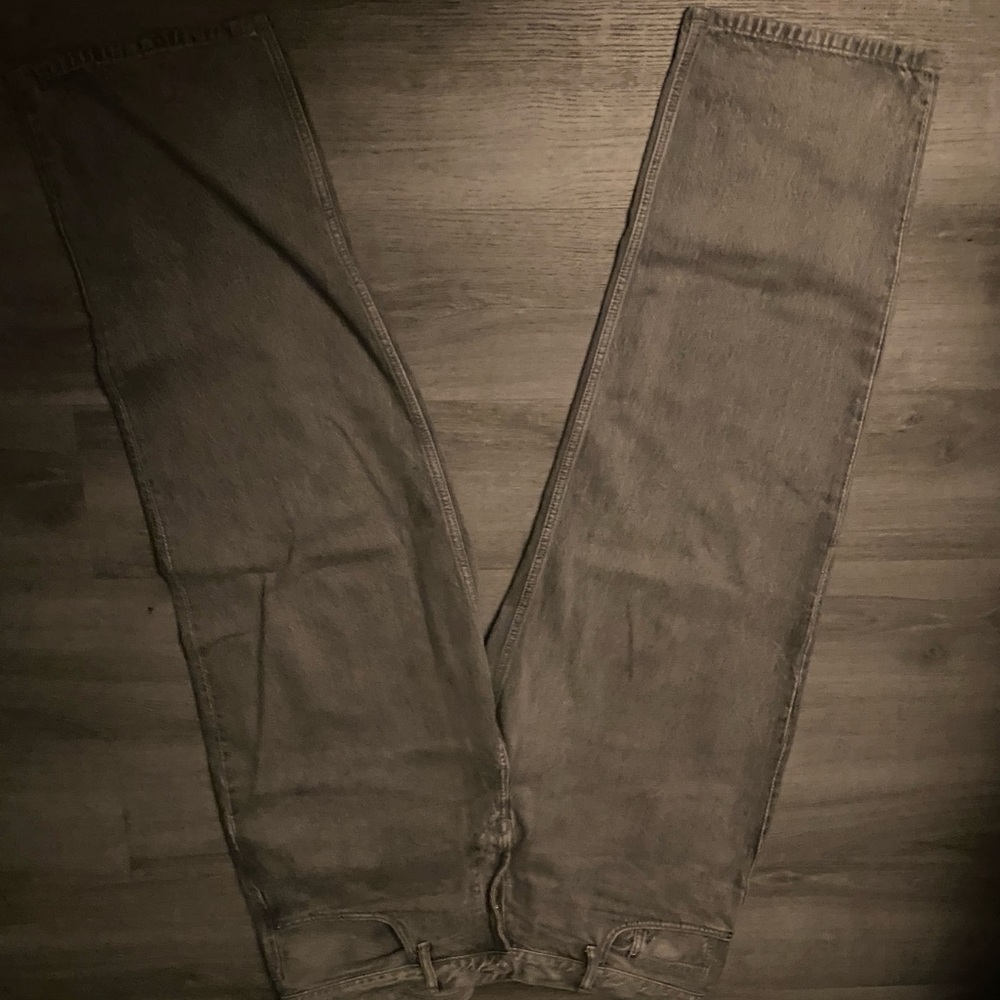 Grey washed acne studs baggy jeans